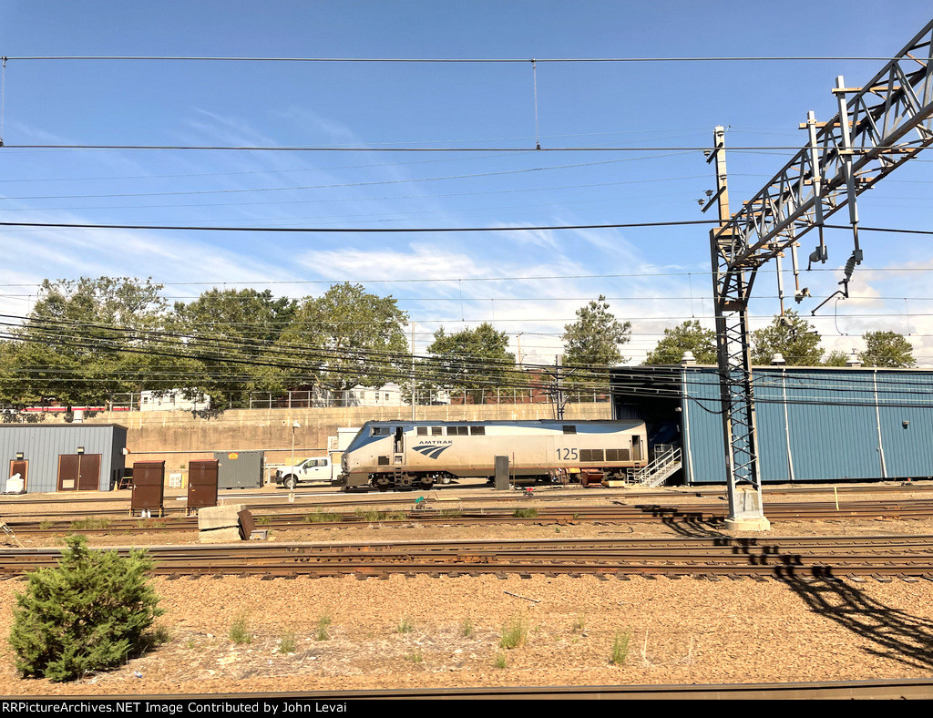 Amtrak P42 # 125 in New Haven Yard